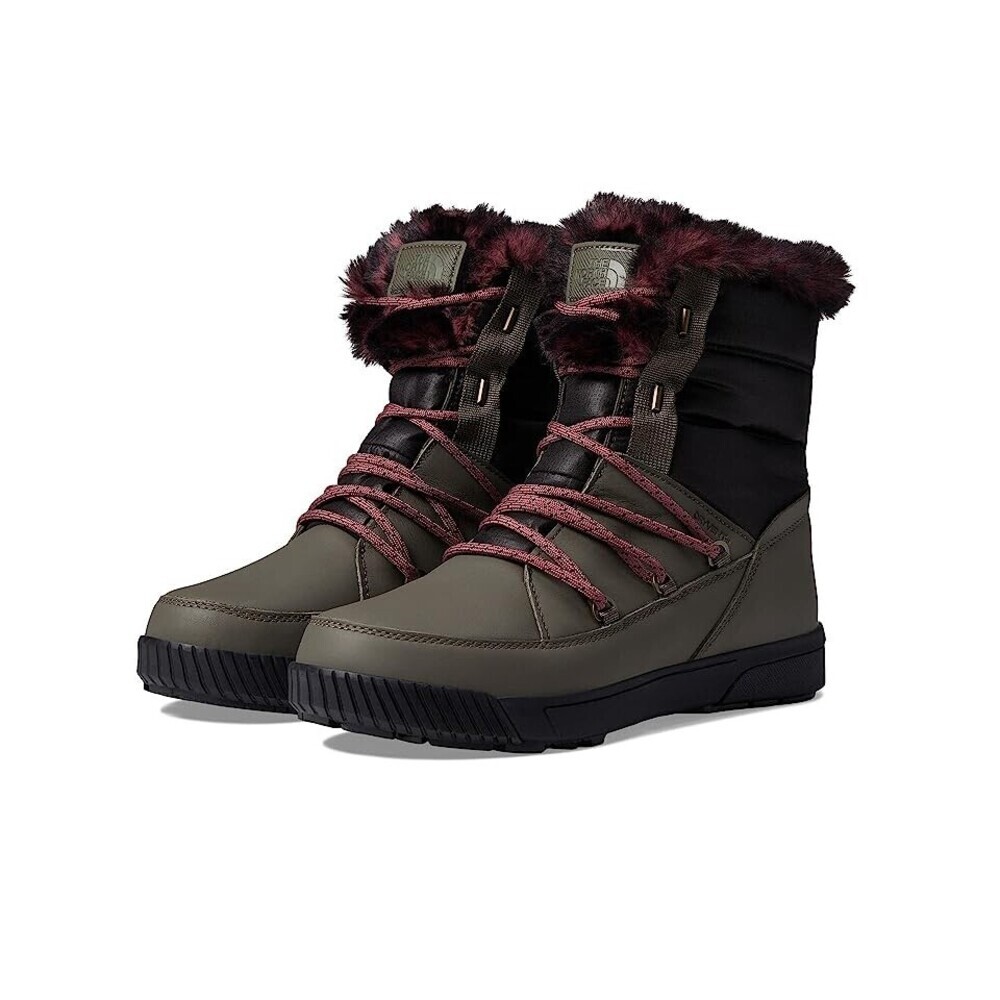 The North Face Sierra Luxe Women New Taupe Green Waterproof Winter Boots ZPO2396